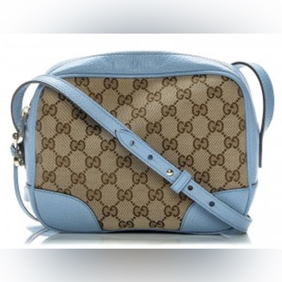 GUCCI Pre-owned - GUCCI GG Canvas Shoulder Bag Beige/Blue - Picture 1 of 4
